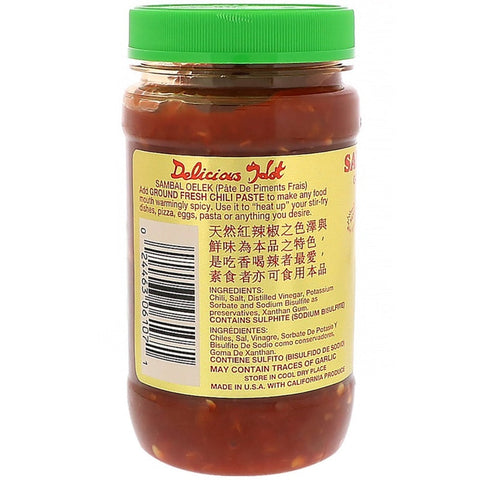 Huy Fong Ground Fresh Chili Paste (Sambal Oelek) 8 Oz (226 g) - 素辣椒酱
