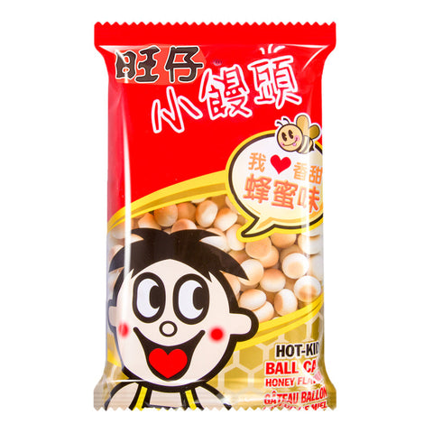 WANT-WANT Hot Kid Mini Ball Bun Cake Honey Flavor Snacks 7.4 Oz (210 g) - 旺仔小馒头蜂蜜味