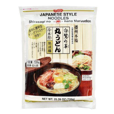 Shirakiku Japanese Style Udon Noodles | Shirasagi no hana Maruudon 25.39 Oz (720 g) - 日本Shirakiku赞岐屋 白鹭花丸乌冬面(720克) - CoCo Island Mart