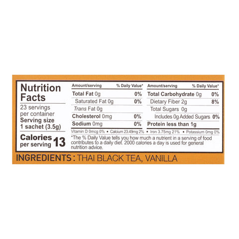 Wang Derm Authentic Thai Iced Tea Black Tea Flavored 2.8 Oz (80 g)