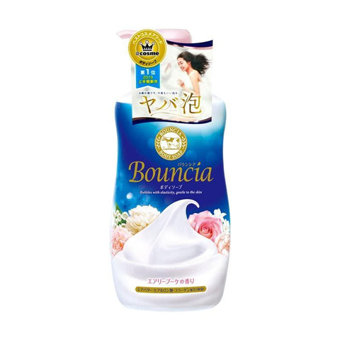 Bouncia Body Liquid Soap - Milky and Silky Aroma 16.9 FL Oz (500 mL) - BOUNCIA浓密泡沫沐浴乳 牛奶花香 500ml - CoCo Island Mart
