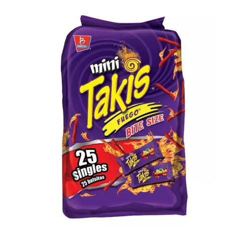 Takis Fuego Mini Bite Size Hot Chili Pepper and Lime Tortilla Chips 26.23 Oz (35 g) - CoCo Island Mart