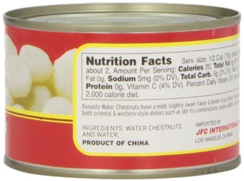 Dynasty Whole Chinese Water Chestnuts 8 Oz (227 g)