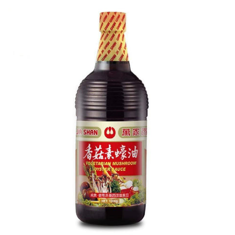 Wan Ja Shan Vegetarian Mushroom Oyster Sauce 33.8 FL Oz (1200 g) - 万家香 香菇素蚝油 1200 克