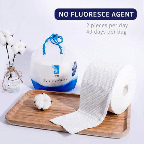 ITO ITO Cleansing Face Towel, Makeup Remover Tissue, Disposable Face Towel For Sensitive Skin and Baby, Dry and Wet Use 80 Pcs - 日本ITO 珍珠纹耐用不掉屑 日本美容院专用柔肤洁面巾 80枚 - CoCo Island Mart