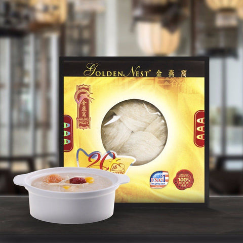 Golden Nests Premium White Bird’s Nest AAA – 227 Grams (1Oz.) 金燕窩 3A 白燕棧