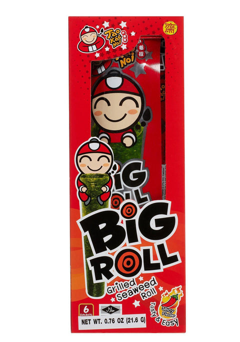 Tao Kae Noi Big Roll Grilled Seaweed Roll Sichuan Mala Flavor 0.63 Oz (18 g) 6 Packets - CoCo Island Mart