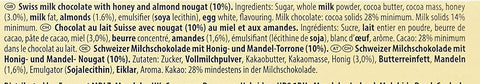 Toblerone Swiss Milk Chocolate With Honey and Almond Nougat 3.52 Oz (100 g)