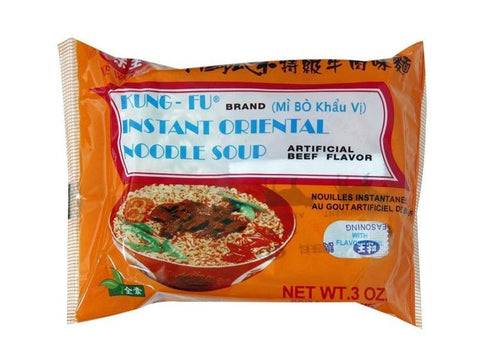 Kung-Fu Oriental Style Instant Noodles Artificial Beef Flavor 0.3 Oz (85 g)