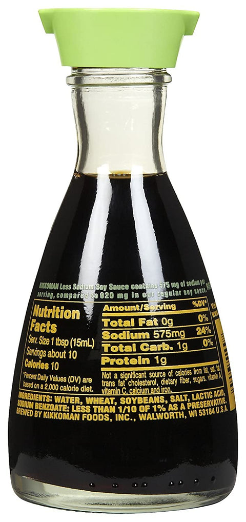 KIKKOMAN 38% Less Sodium Soy Sauce 5 FL Oz (148 mL)