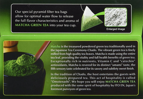 Ito En Matcha Green Tea Ginger 20 Tea Bags 1.05 Oz (30 g)