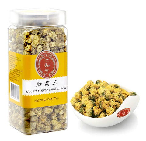 Ren He Tang Dried Chrysanthemum Tea Tai Ju Chinese Tea Herbal Flower Tea Decaffeinated Loose Leaf Tea 2.46 Oz (70 g)