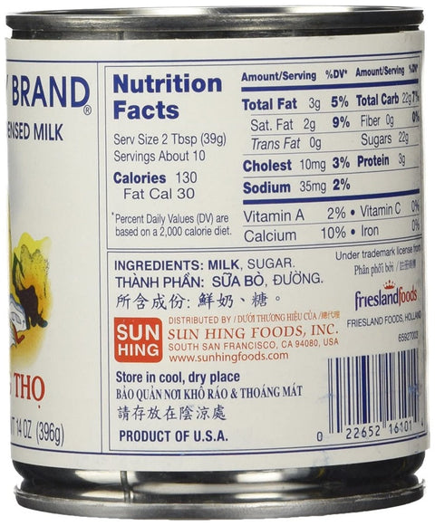 Longevity Brand Sweetened Sua Ong Tho Condensed Milk 寿星公炼奶14 Oz (397 g)