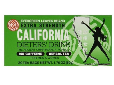 Evergreen Leaves Brand California Dieters' Slim Herbal Tea 20 Tea Bags 1.76 Oz (50 g)