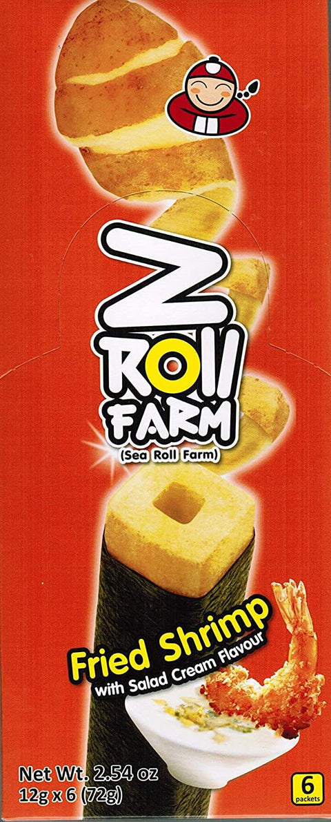 Tao Kae Noi Z Roll Farm Potato Stick Wrapped in Seaweed Fried Shrimp with Salad Cream Flavor 6 Packets 2.54 Oz (72 g) - CoCo Island Mart