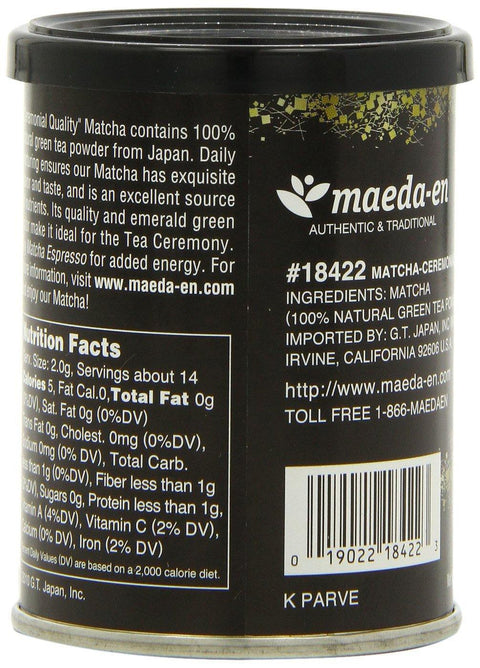 Maeda-en Matcha Green Tea Powder - Ceremonial Quality 1 Oz (28 g) - CoCo Island Mart