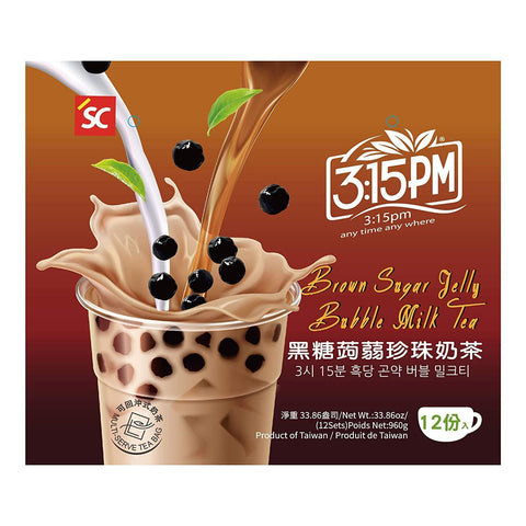 3:15PM Brown Sugar Jelly Bubble Milk Tea Box of 12 Sets 33.86 Oz (960 g) - 3点一刻黑糖珍珠奶茶 - CoCo Island Mart