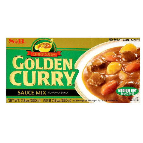 S&B Golden Curry Sauce Mix Medium Hot 7.8 Oz (220 g)