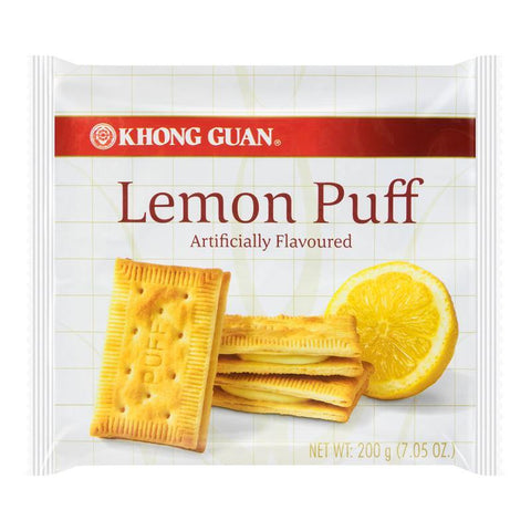 Khong Guan Lemon Puff Biscuits Cookies 7.05 Oz (200 g) - 檸檬味卜饼干 - CoCo Island Mart