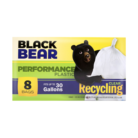 Black Bear Clear Recycling up to 30 gallons 8 Bags