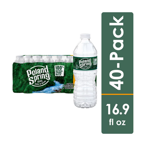 Poland Spring 100% Natural Spring Water (16.9 Oz) 40 Bottles