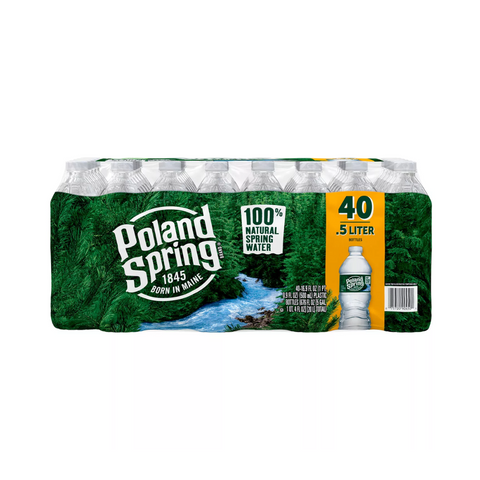 Poland Spring 100% Natural Spring Water (16.9 Oz) 40 Bottles