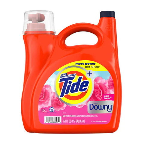 TIDE Ultra Soft April Fresh Concentrated Downy W/ Downy 110 Loads 150 FL Oz (1.17 GAL) 4.43 L