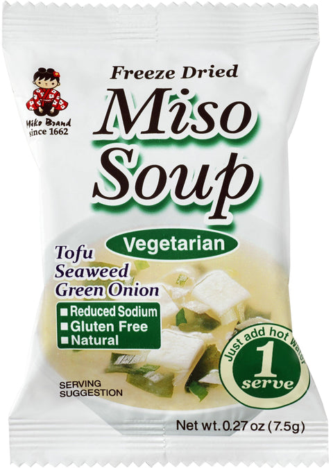 Miko Brand Vegetarian Freeze Dried Instant Miso Soup One Serving Packages 12 PACKS 7.25 Oz (206 g) - CoCo Island Mart