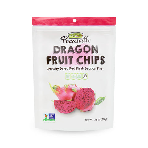 Pocasville Dragon Fruit Chips Red Flesh 1.76 Oz (50 g)