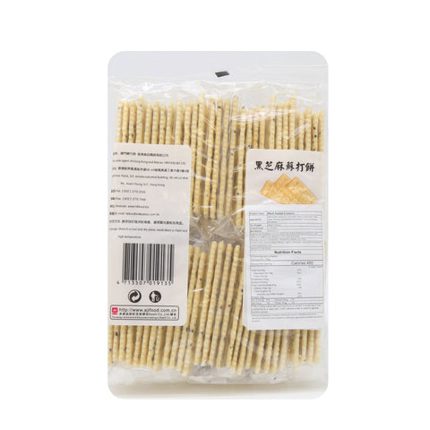 Guo Zi Ting Yuan Dao Black Sesame Soda Biscuit Crackers 12.69 Oz (360 g) - 菓子町园道苏打饼干黑芝麻味梳打饼 360克