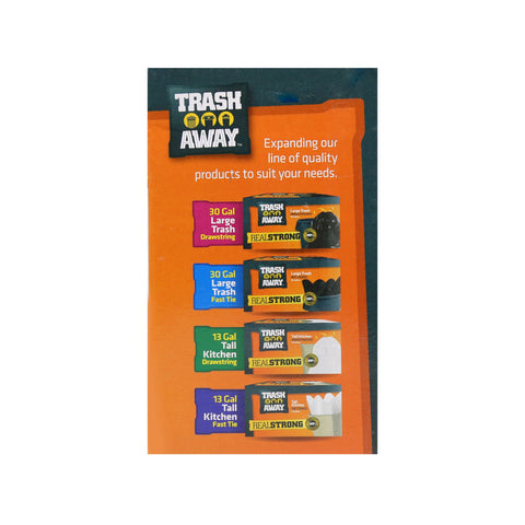 Trash Away Drawstring Trash Tall Kitchen White up to 13 gallons 35 Count