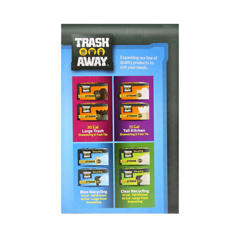 Trash Away Tall Kitchen Recycling Blue Drawstring Trash 65 bags