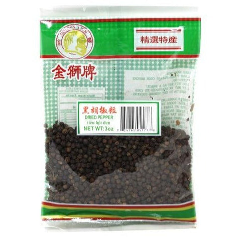 Golden Lion Dried Whole Black Pepper 3 Oz