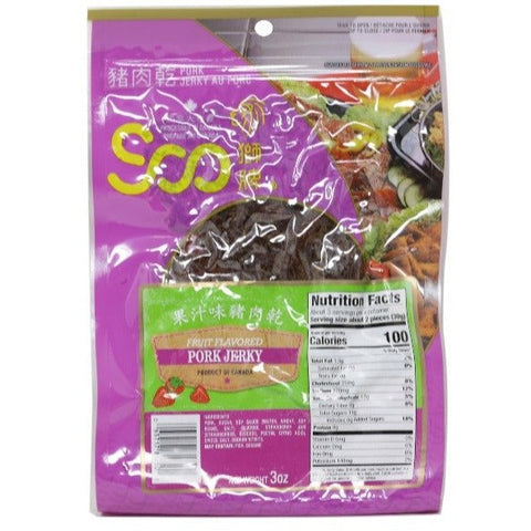Soo Jerky Fruit Flavored Pork Jerky 3 Oz (85 g)