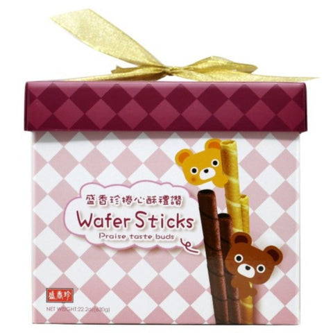 Triko Foods Poppine Chocolate Milk Wafer Roll Sticks Snacks Gift Box 22.2 Oz (630 g) - 盛香珍倦心酥礼盒 (巧克力加牛奶)