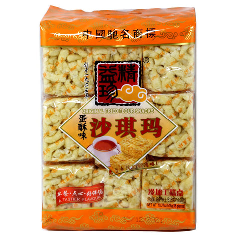 JINGYIZHEN Original Fried Flour Snacks 18.27 Oz (518 g) - 精益珍沙琪玛蛋酥味