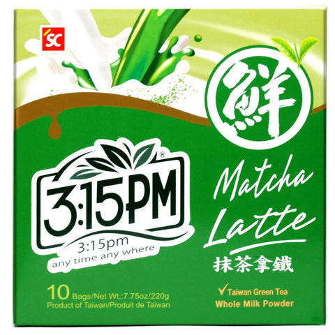 3:15PM Instant Matcha Latte 10 Bags 7.75 Oz (220 g) -3点一刻抹茶拿铁 - CoCo Island Mart
