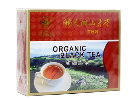 THS 100% Organic Black Tea | Chinese Red Tea 100 sachets 7 Oz (200 g) - 天湖山红茶茶