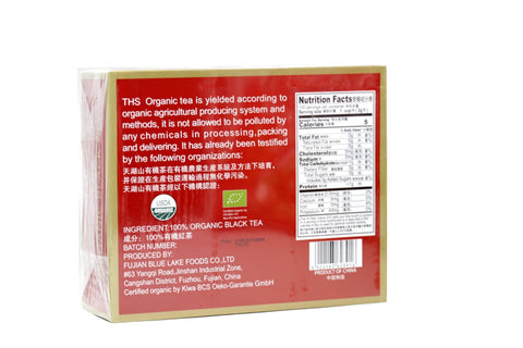 THS 100% Organic Black Tea | Chinese Red Tea 100 sachets 7 Oz (200 g) - 天湖山红茶茶