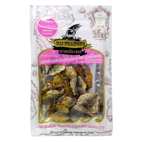 Nai Pramong Roasted Seasoned Yellow Stripe Trevally Fish Snack Original Flavor 40 g - 钓鱼先生 烤鱼 原味 - CoCo Island Mart