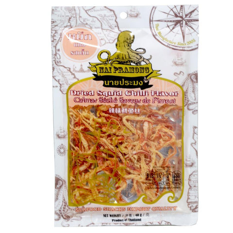 Nai Pramong Dried Squid Chilli Flavor 40 g - CoCo Island Mart