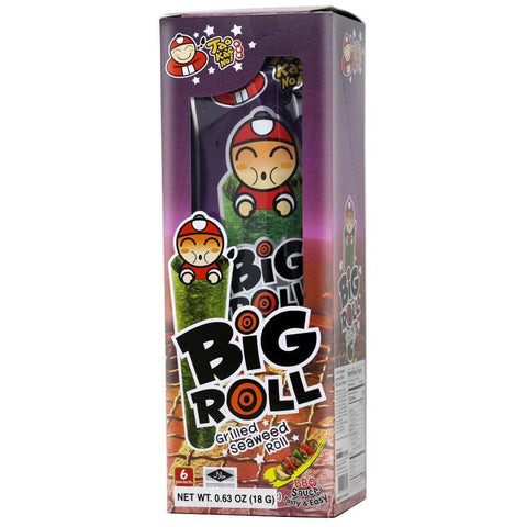 Tao Kae Noi Big Roll Grilled Seaweed Roll BBQ Sauce Flavor 0.63 Oz (18 g) 6 Packets - CoCo Island Mart
