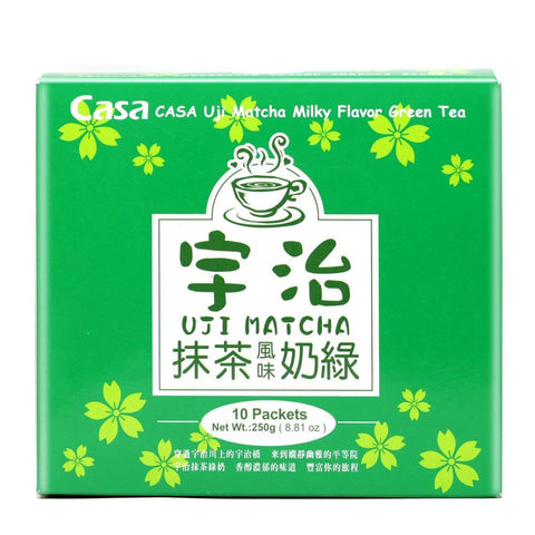 Casa Uji Matcha Milky Flavor Green Tea 10 Bags 8.81 Oz (250 g) -字治抹茶风和奶绿 - CoCo Island Mart