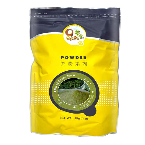 Qbubble 3 in 1 Mixed Japanese Green Tea Mix Powder 2.2 LB (1 Kg) - 茶宝三合一日式抹茶口味 茶粉 1 Kg - CoCo Island Mart