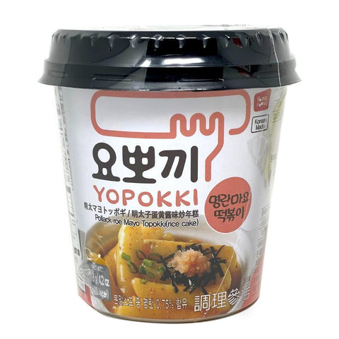 YOPOKKI Instant Korean Rice Cake Pollack Roe Mayo Flavor | Topokki Cup 4.2 Oz (118 g) - CoCo Island Mart