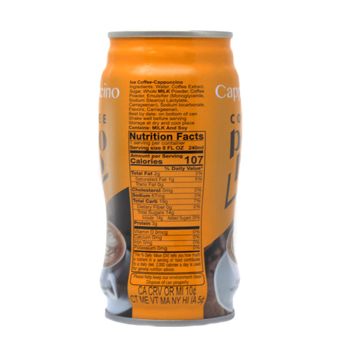 PEO PO Cappuccino Coffee Drink 8.12 FL Oz (240 mL)
