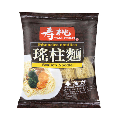 SAUTAO Non-Fried Scallop Noodles 16 Oz (454 g) - 壽桃 瑤柱麵 454克