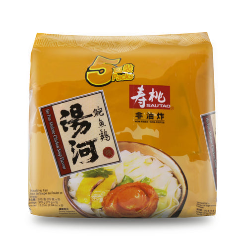 Sautao Instant Abalone Chicken Soup Flavor Ho Fan Noodles 5 PACKS 13.2 Oz (375 g) - 寿桃鲍鱼鸡河粉