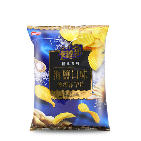 Lian Hwa Cadina Potato Chips Crinkle Cut Sea Salt Flavor 75 g - 聯華食品 卡迪那波浪洋芋片-海鹽口味 75克