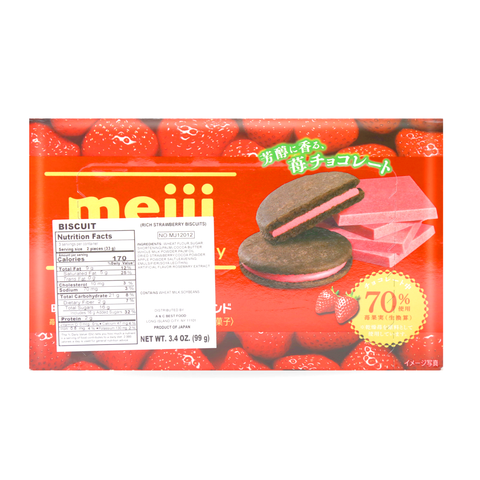 MEIJI Rich Strawberry Flavor Biscuits 3.4 Oz (99 g)